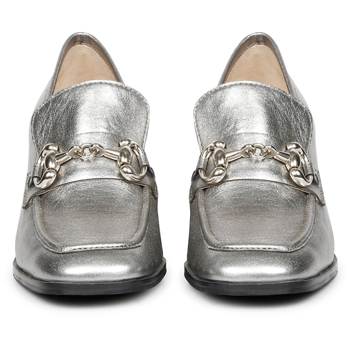  Saint G Vera Metallic - Heeled Loafers - Gunmetal - Bonton