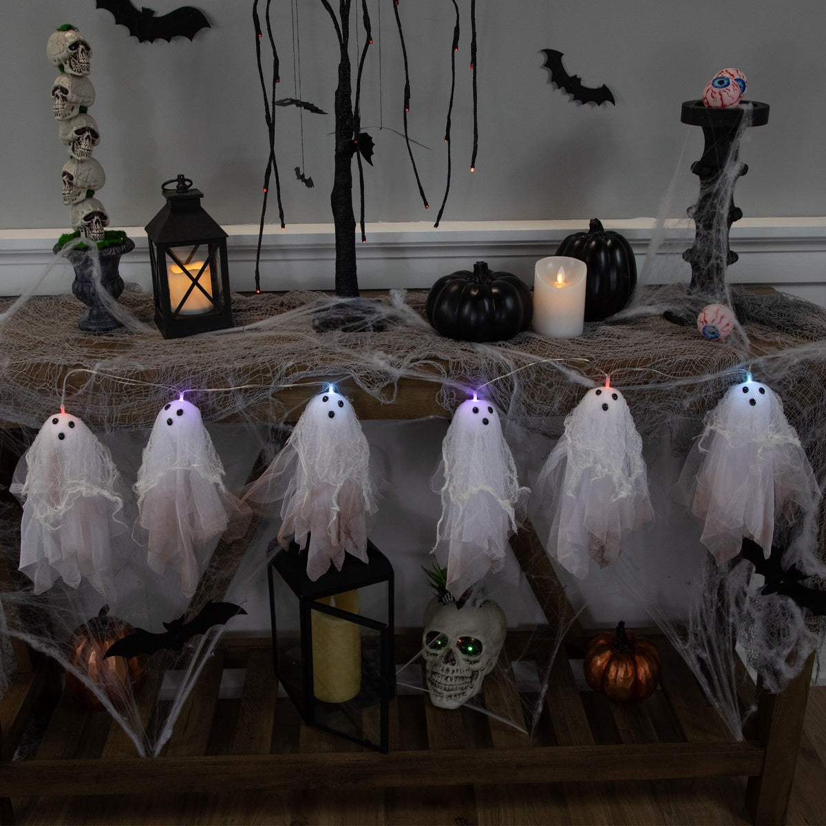  Northlight Color Changing Hanging Ghost Halloween Lights- Multi - 3.25' Clear Wire - 6ct - Default Title - Bonton