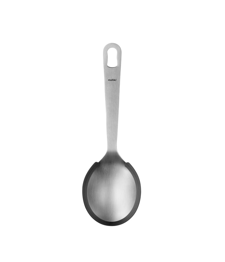 Moha! By Widgeteer Riso Rice Spoon, Stainless Steel/Silicone Gray