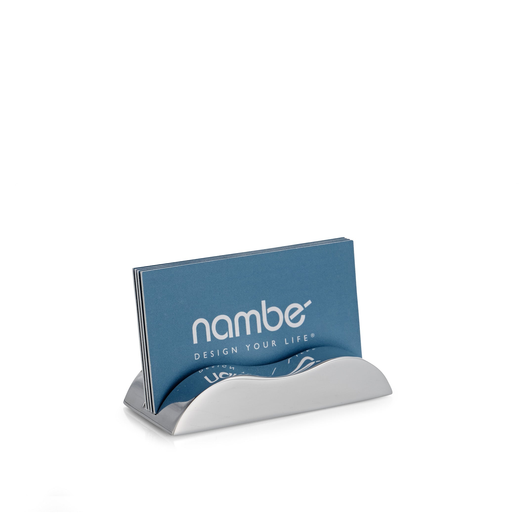  Nambe Wave Business Card Holder - Silver - Bonton