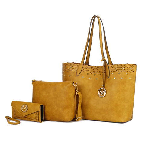 Mariahna 3 Pcs Shopper Tote, Crossbody and Wallet