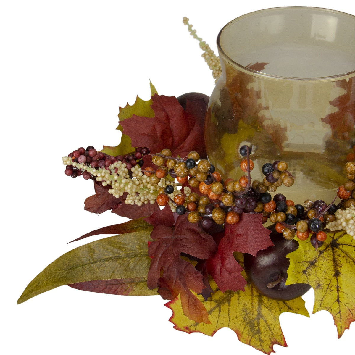  Northlight Fall Apple Glass Hurricane Pillar Candle Holder Thanksgiving Centerpiece - 15