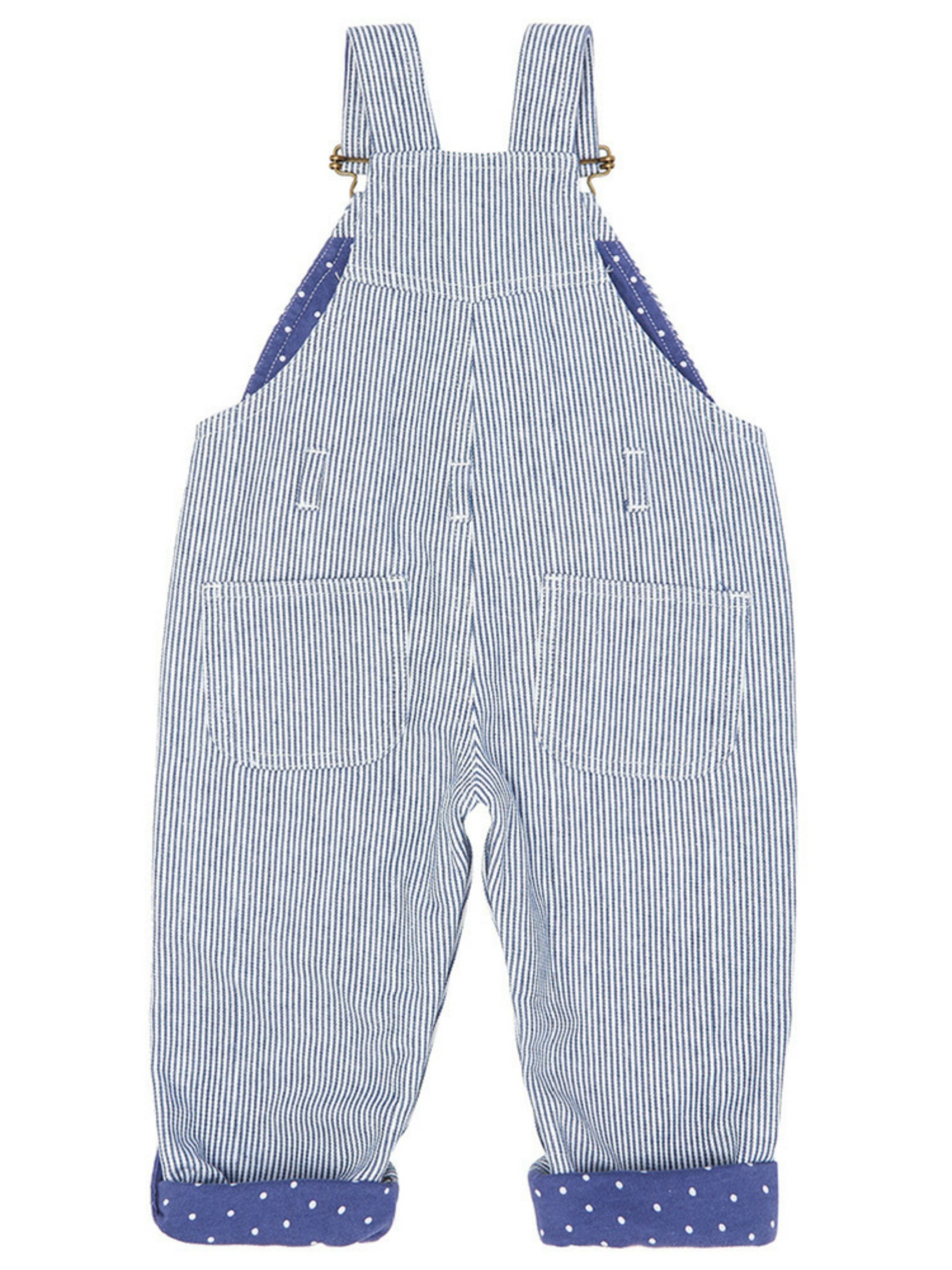  Dotty Dungarees Classic Stripe Denim Overalls - Blue - Bonton