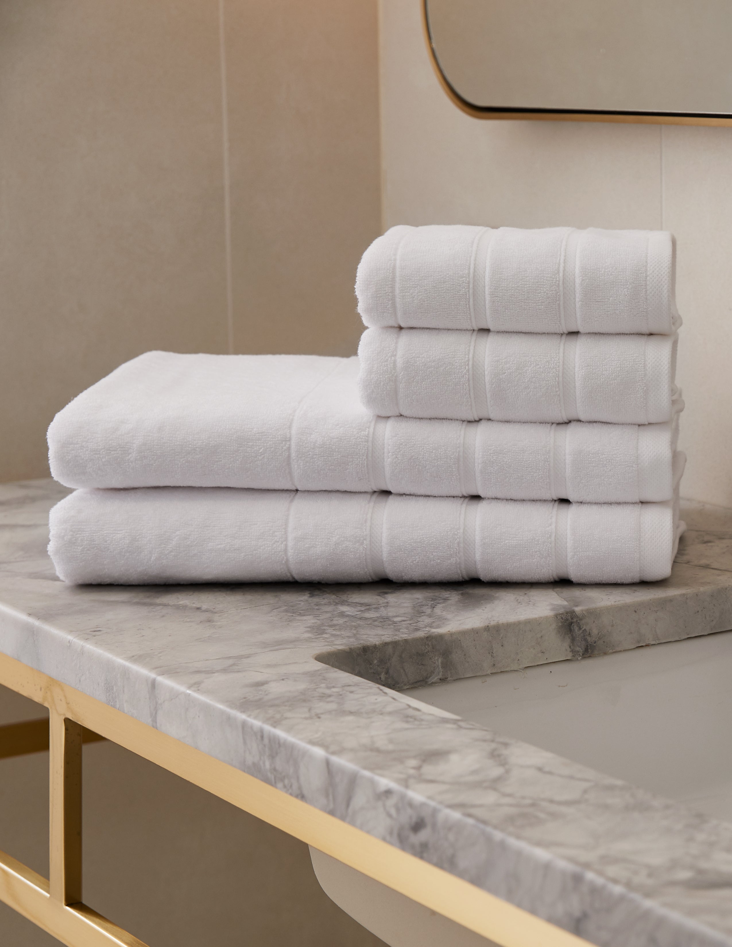  Living Quarters Gramercy 6 Piece Towel Set - White - Bonton