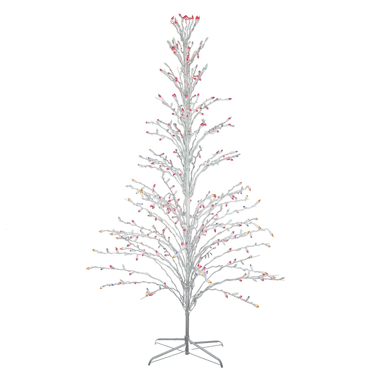  Northlight Cascade Twig Tree Outdoor Christmas Decoration - 6' - White - Multi Lights - Default Title - Bonton