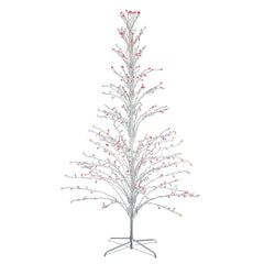 Cascade Twig Tree Outdoor Christmas Decoration - 6' - White - Multi Lights