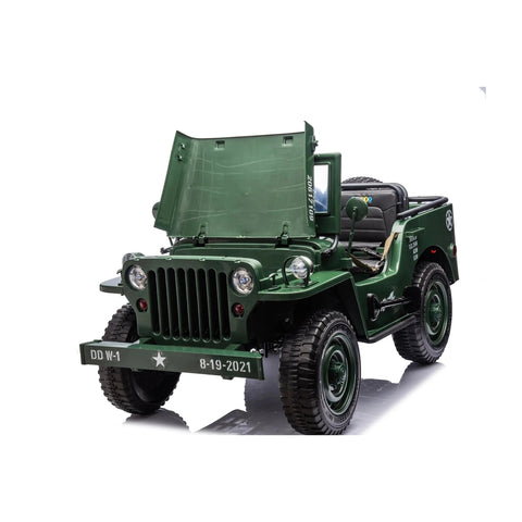 24V Freddo Military Willy Truck 3 Seater Electric Ride On