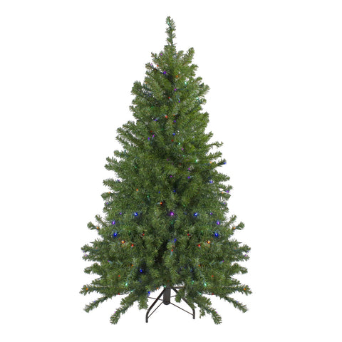Pre-Lit LED Medium Canadian Pine Artificial Christmas Tree - 5' - Multicolor Lights