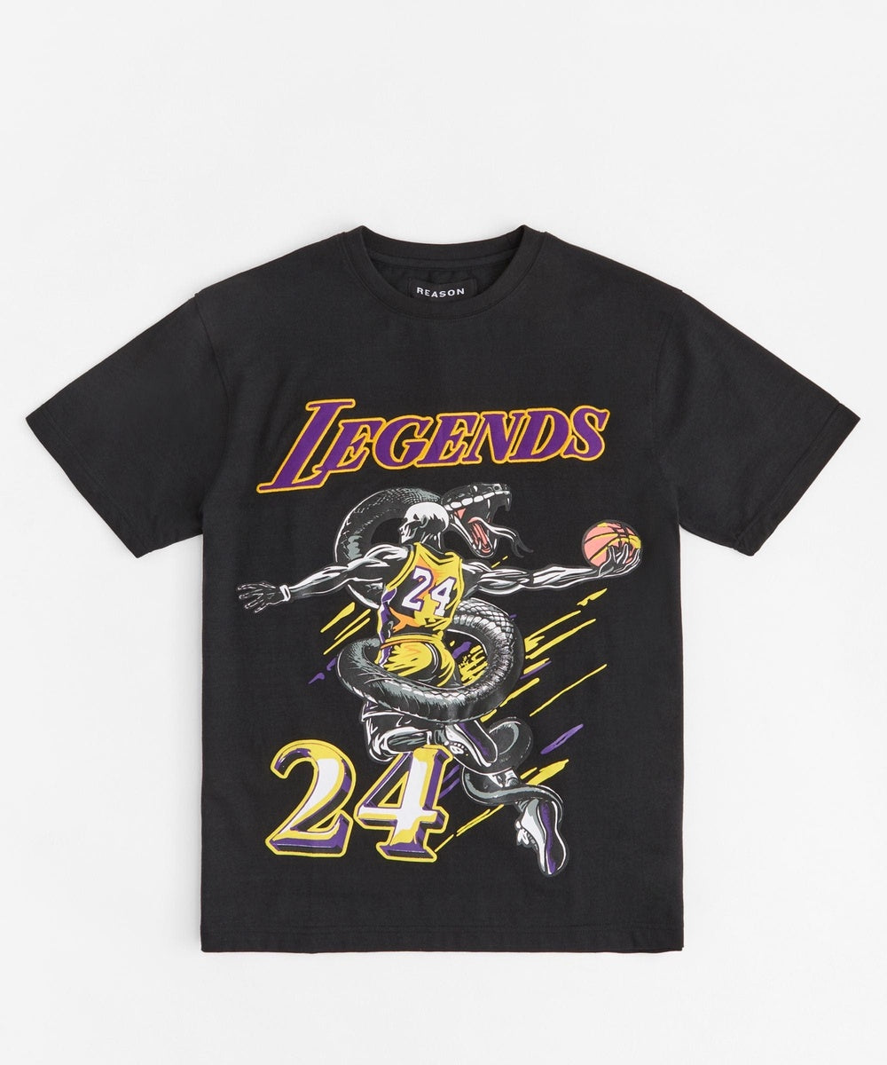  Reason Clothing Plus Size Legends 24 Short Sleeve Tee - Black - BLACK - Bonton