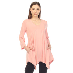 Women's Empire Waist V-Neck Tunic Top