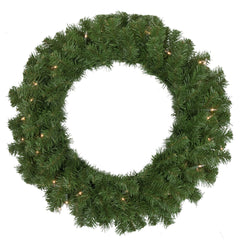 Pre-Lit Deluxe Dorchester Pine Artificial Christmas Wreath - 24" - Clear Lights