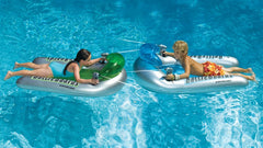 Set of 2 Green and Blue Water Sport Inflatable Battle Board Swimming Pool Squirters - 53"