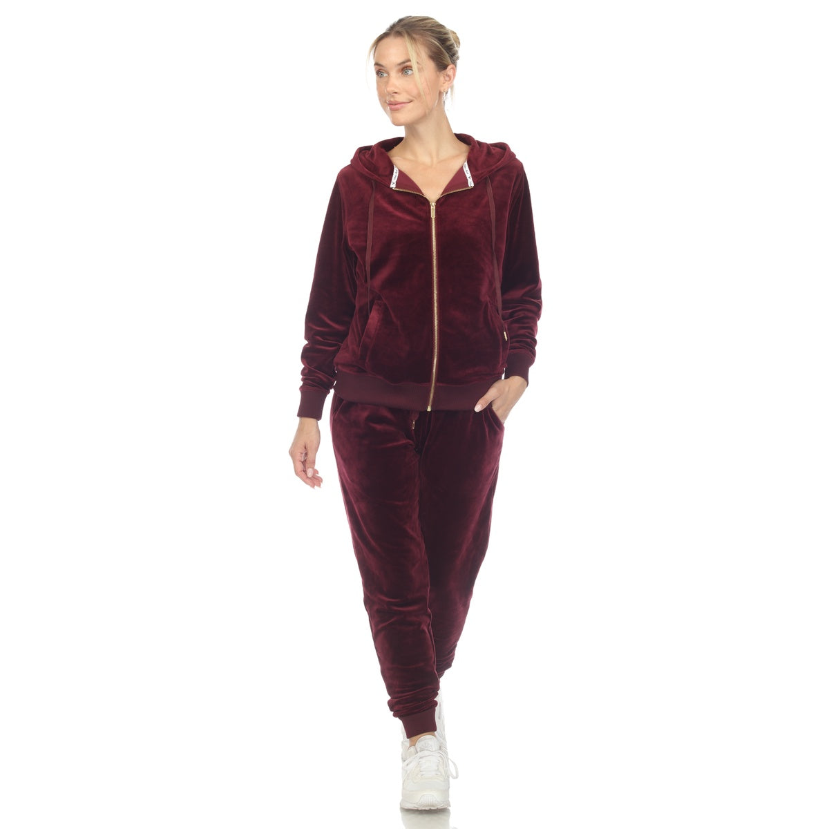  White Mark Women's 2 Piece Velour Tracksuit Set - S - Bonton