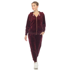 Women's 2 Piece Velour Tracksuit Set