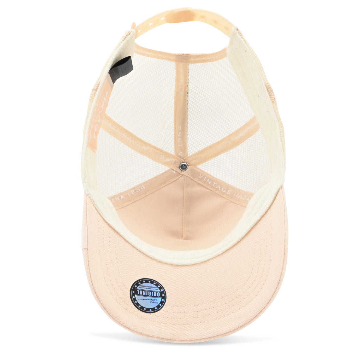  Vintage Havana Vintage Havana Trucker Hat for Women & Men – Cream Beige Mesh & Canvas Adjustable Cap With Embroidered Star - Default Title - Bonton