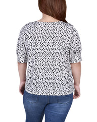 Short Sleeve Balloon Sleeve Top