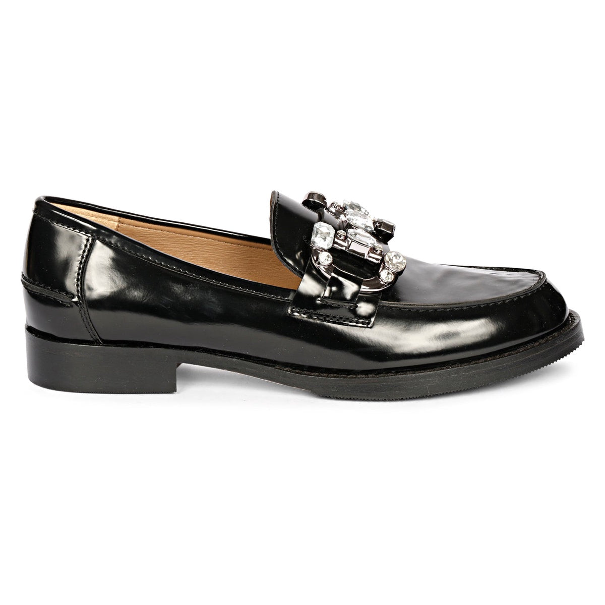  Saint G Livia Black Abrasivato Leather Loafer - BLACK - Bonton