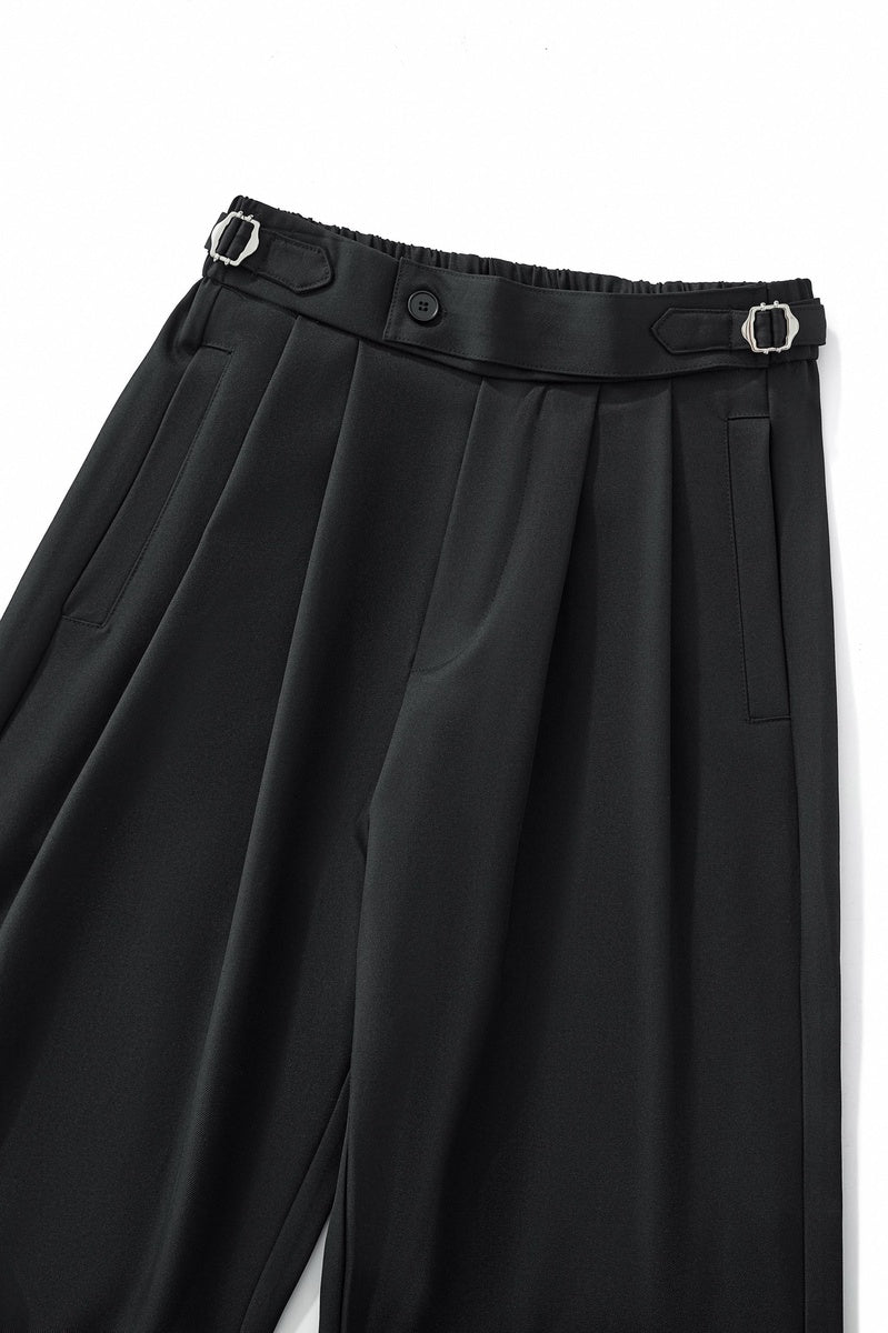  Barocco Wellington Side-Tab Trousers BLACK - BLACK - Bonton