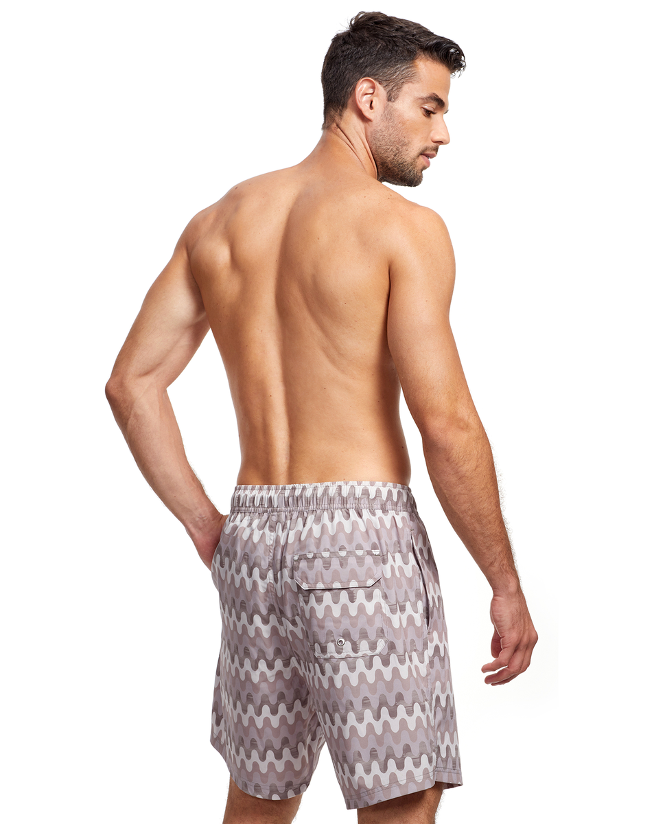  Gottex Men 7-Inch Swim Trunks - GOTTEX MEN TAUPE WAVE - Bonton
