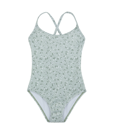 Ditsy Dream Textured Criss Cross Tie Back One Piece