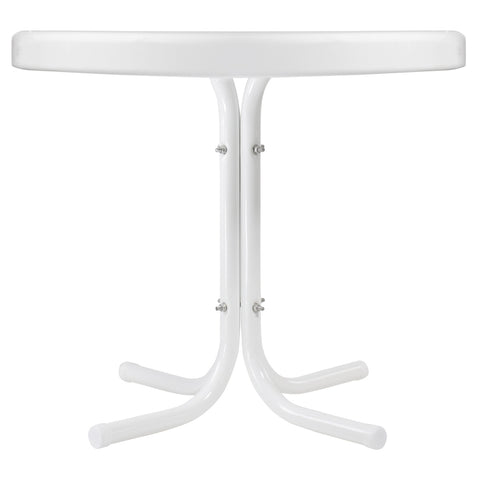 22" Outdoor Retro Tulip Side Table  White