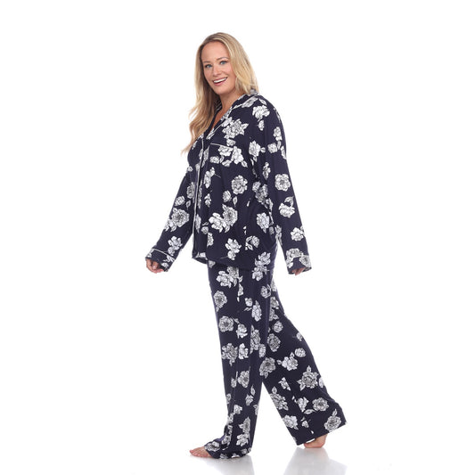 Plus Size Long Sleeve Floral Pajama Set