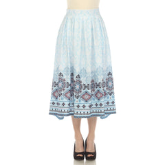 Women's Pleated Skirt With Border Prints