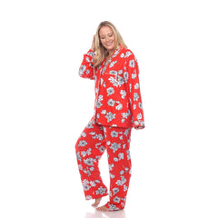 Plus Size Long Sleeve Floral Pajama Set