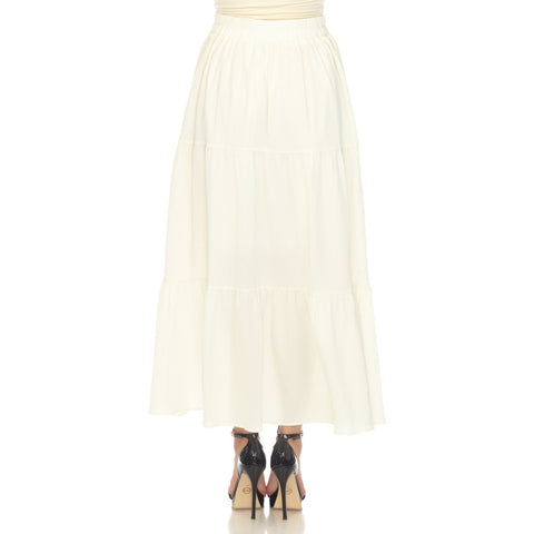 Women's Pleated Tiered Maxi Skirt