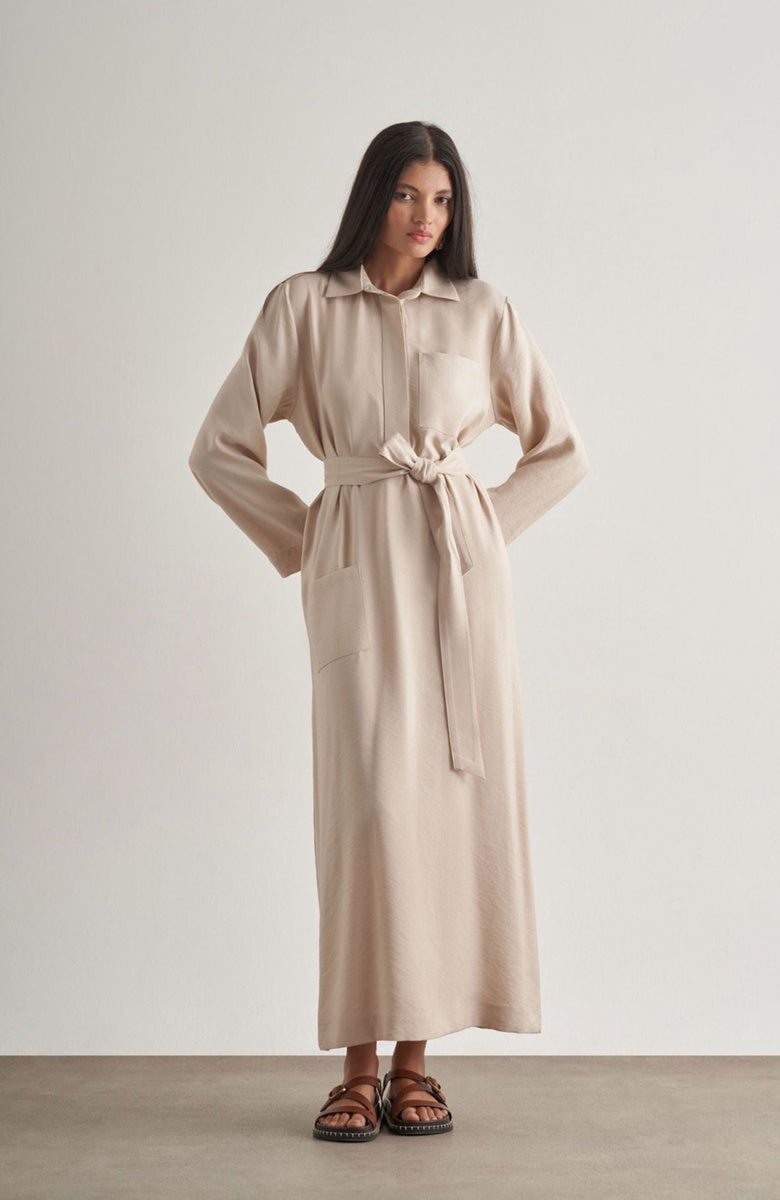  Mizalle Mizalle Shirt Dress - Stone - Bonton