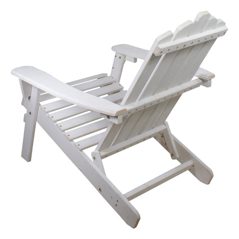 36" White Classic Folding Wooden Adirondack Chair