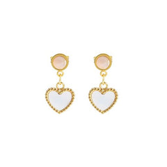 Mother of Pearl Heart Shaped Earrings