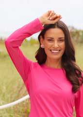 Magenta Long Sleeve Performance Top