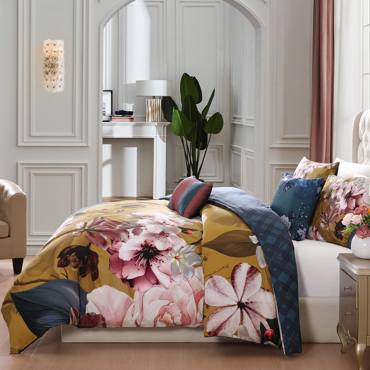  Bebejan Bebejan Golden Bounty 5 Piece Reversible Comforter Set - QUEEN - Bonton