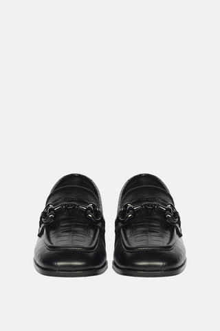 Jacqueline Croco - Heeled Loafers