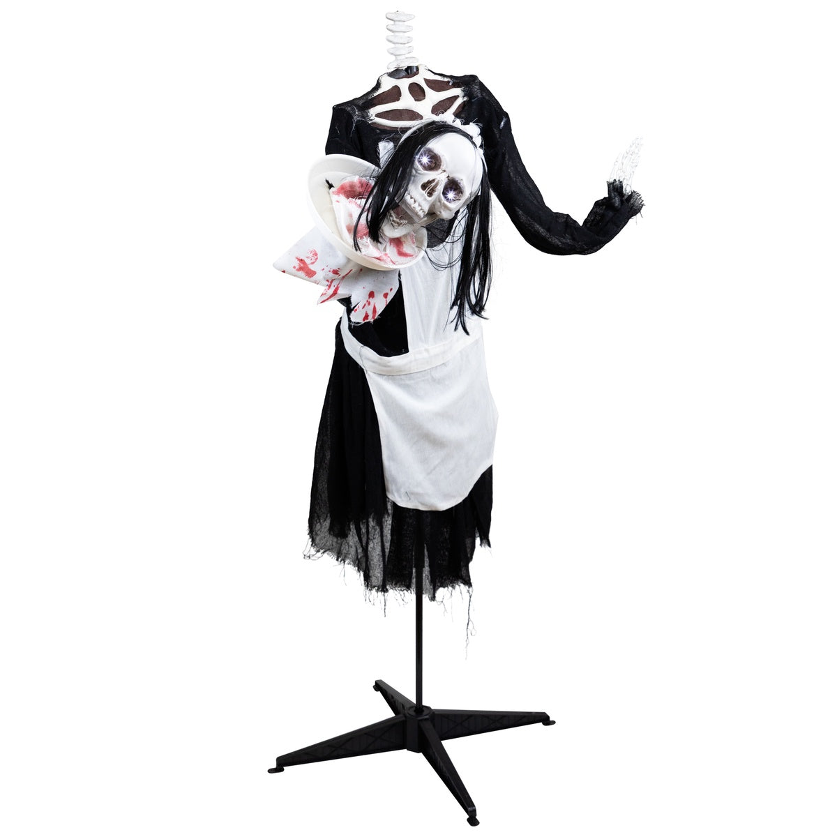  Northlight LED Animated Head-in-Hand Skeleton Maid Halloween Decoration - 57