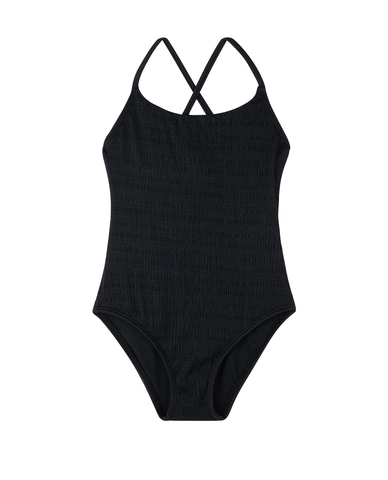 Beach Day Textured Criss Cross Tie Back One Piece