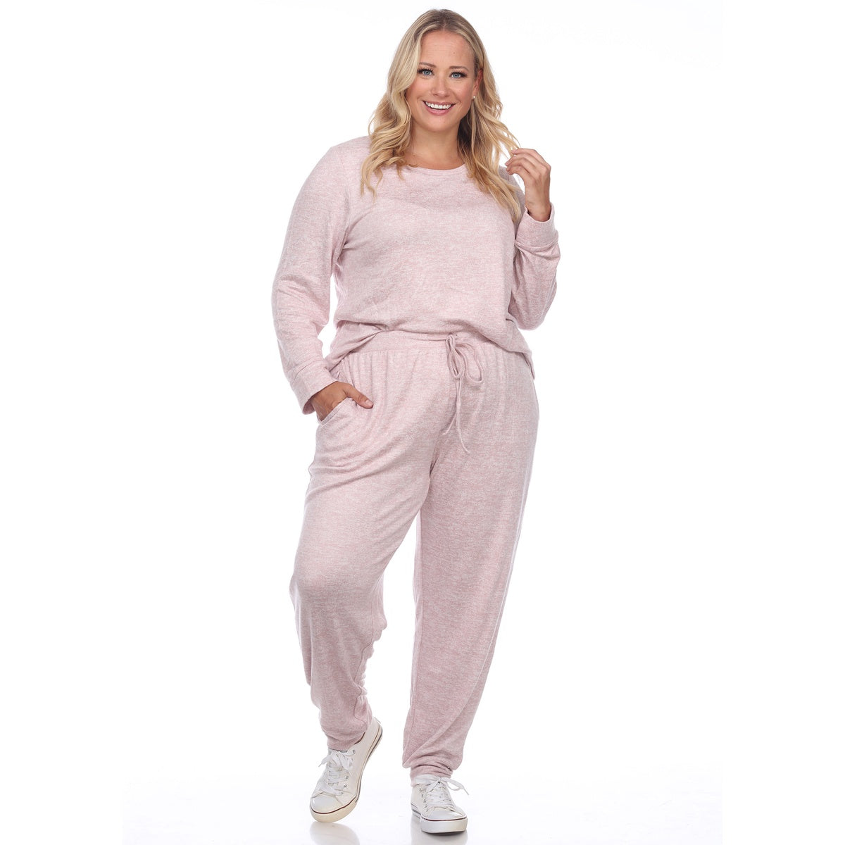  White Mark Plus Size 2 Piece Lounge Set - 1X - Bonton