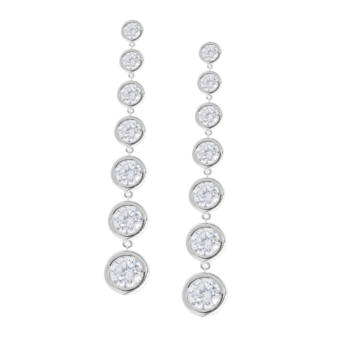  CRISLU Bezel Set Drop Earrings in Platinum - Pure Platinum - Bonton