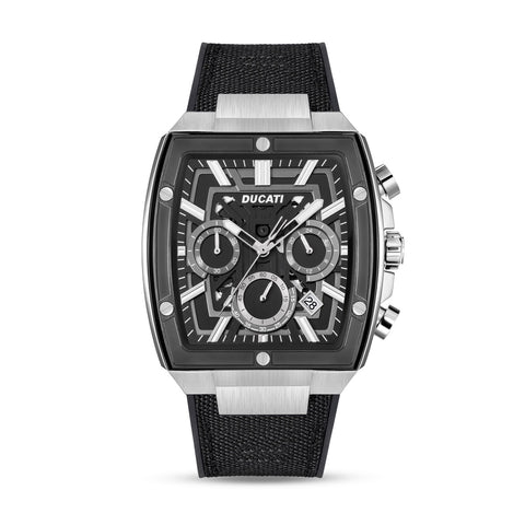 Ducati Chrono Watch Blk  Silicon Nylon Strap
