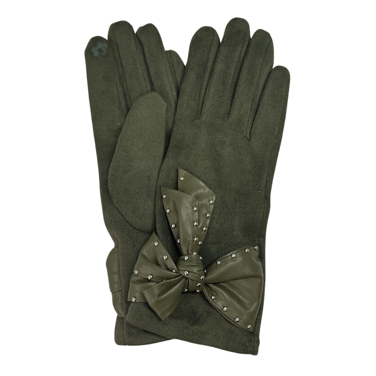  Marcus Adler Suede Bow Glove - Olive - Bonton