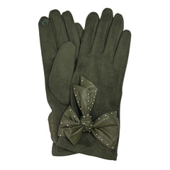 Suede Bow Glove