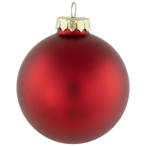 72ct Red 2-Finish Glass Christmas Ball Ornaments 4" (100mm)