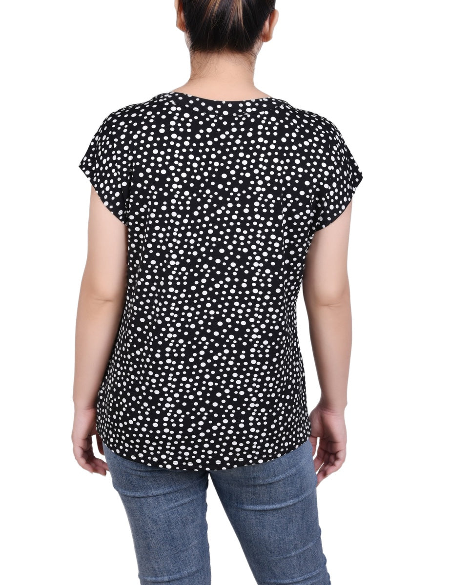  NY Collection Extended Sleeve Top With Grommets - Nice Icemoon - Bonton