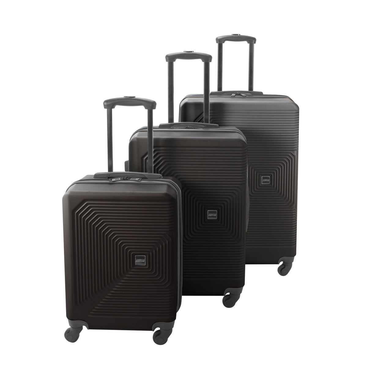  American Flyer American Flyer Knox 3-Piece Hardside Spinner Luggage Set - Black - Bonton