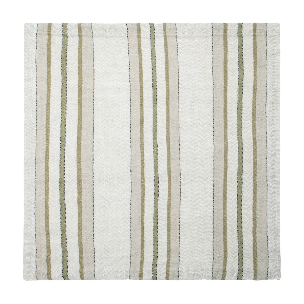  Caravan Trio Stripe Napkins 20x20 - Set of 4 - Natural Olive - Bonton