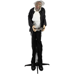 LED Lighted Animated Butler With Sound Halloween Decoration - 5.5' - Clear Lights