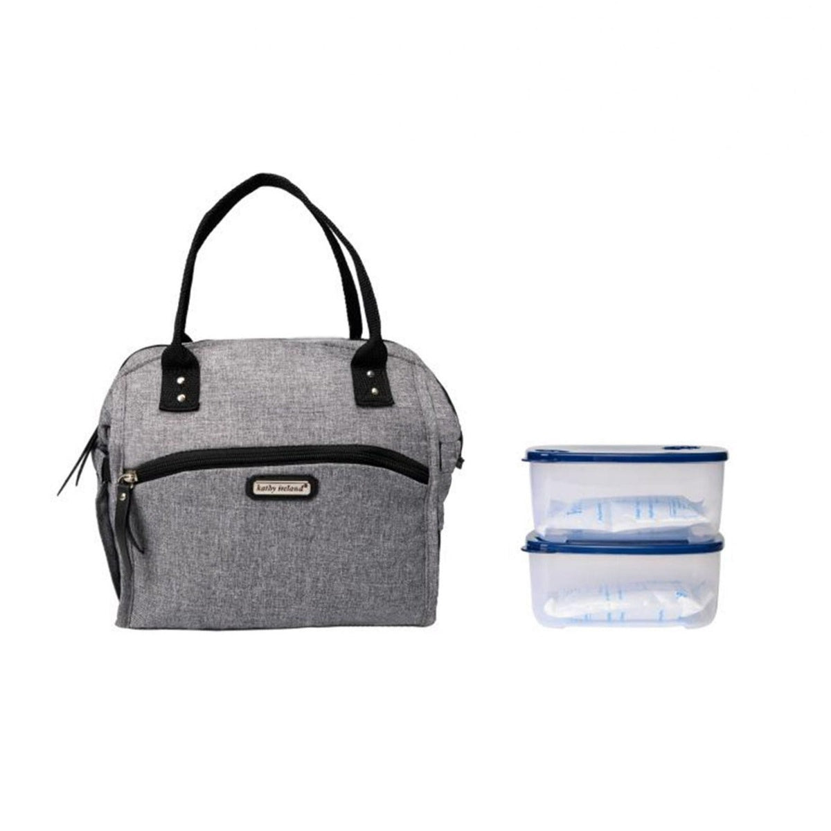  Kathy Ireland Kathy Ireland Ava Wide Mouth Lunch Tote - Heather Grey - Bonton