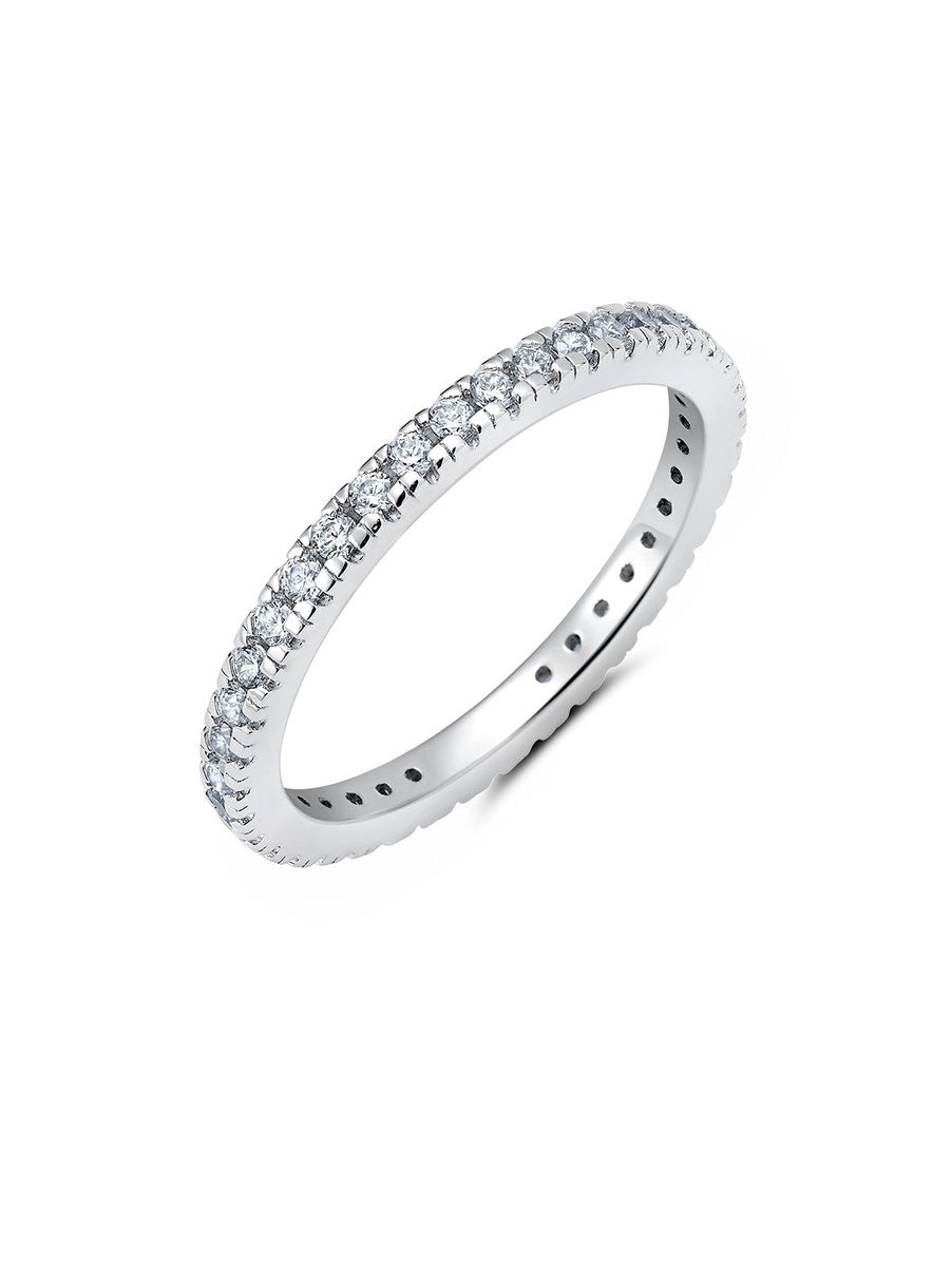  CRISLU Step Cut Eternity Band in Platinum - XX - Bonton