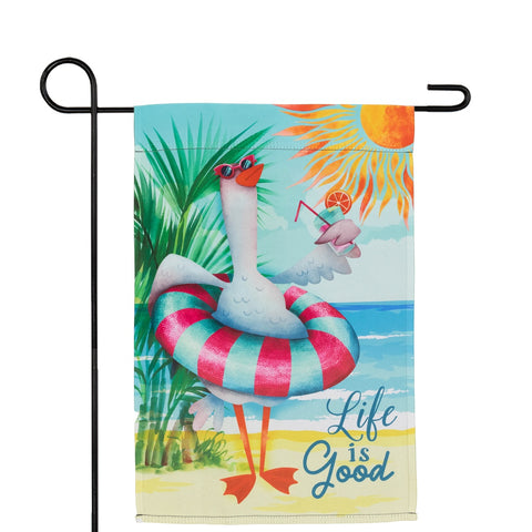 Beach Duck "Life Is Good" Outdoor Garden Flag 18" X 12.5"